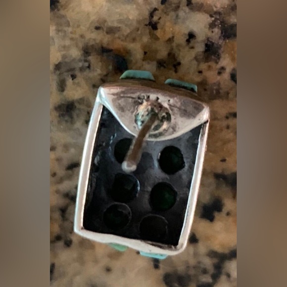 Genuine Turquoise Post Earrings - Picture 5 of 5